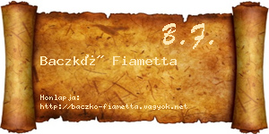 Baczkó Fiametta névjegykártya